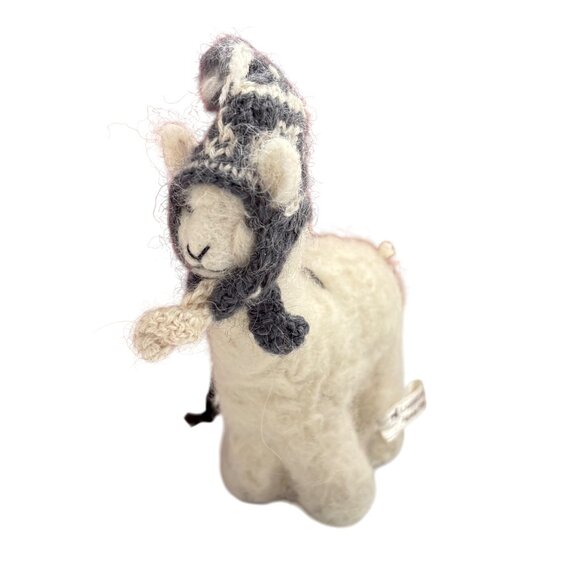 Handmade Alpaca Wool Ornaments Set With Knit Hat & Scarf - Picture 13 of 15